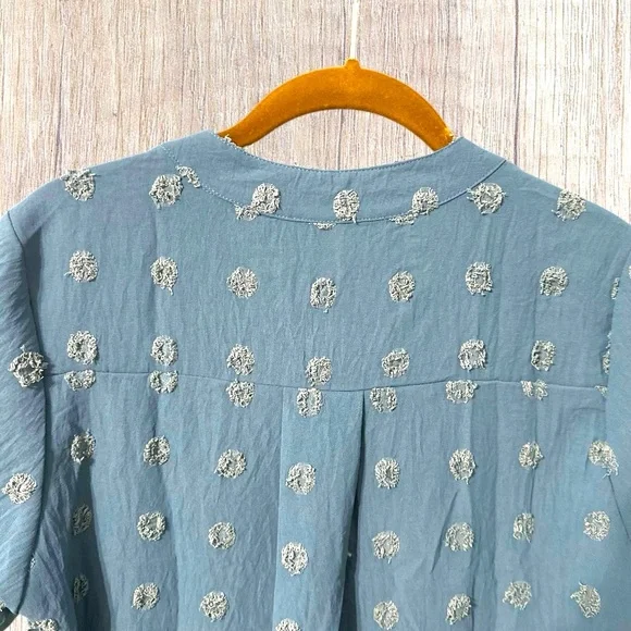 NWT Chiffon Short Sleeve V-Neck Blouse Women’s M - Picture 8 of 10